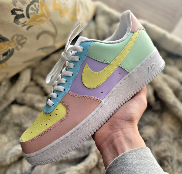 air force 1 pink yellow blue
