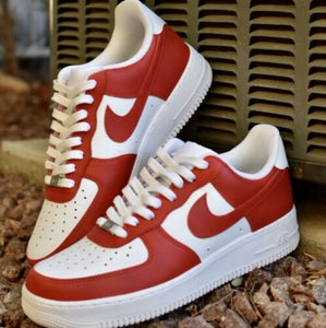 red and white air force ones mens