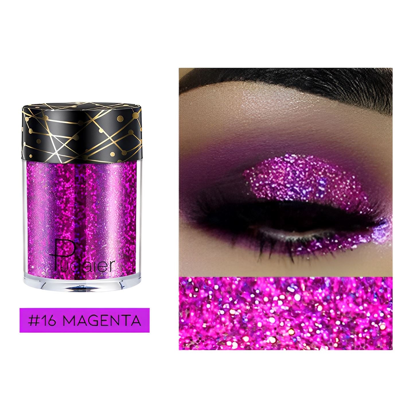 Single Shade High Shine Glitter Make-up Every Day And Night #16 Magenta 