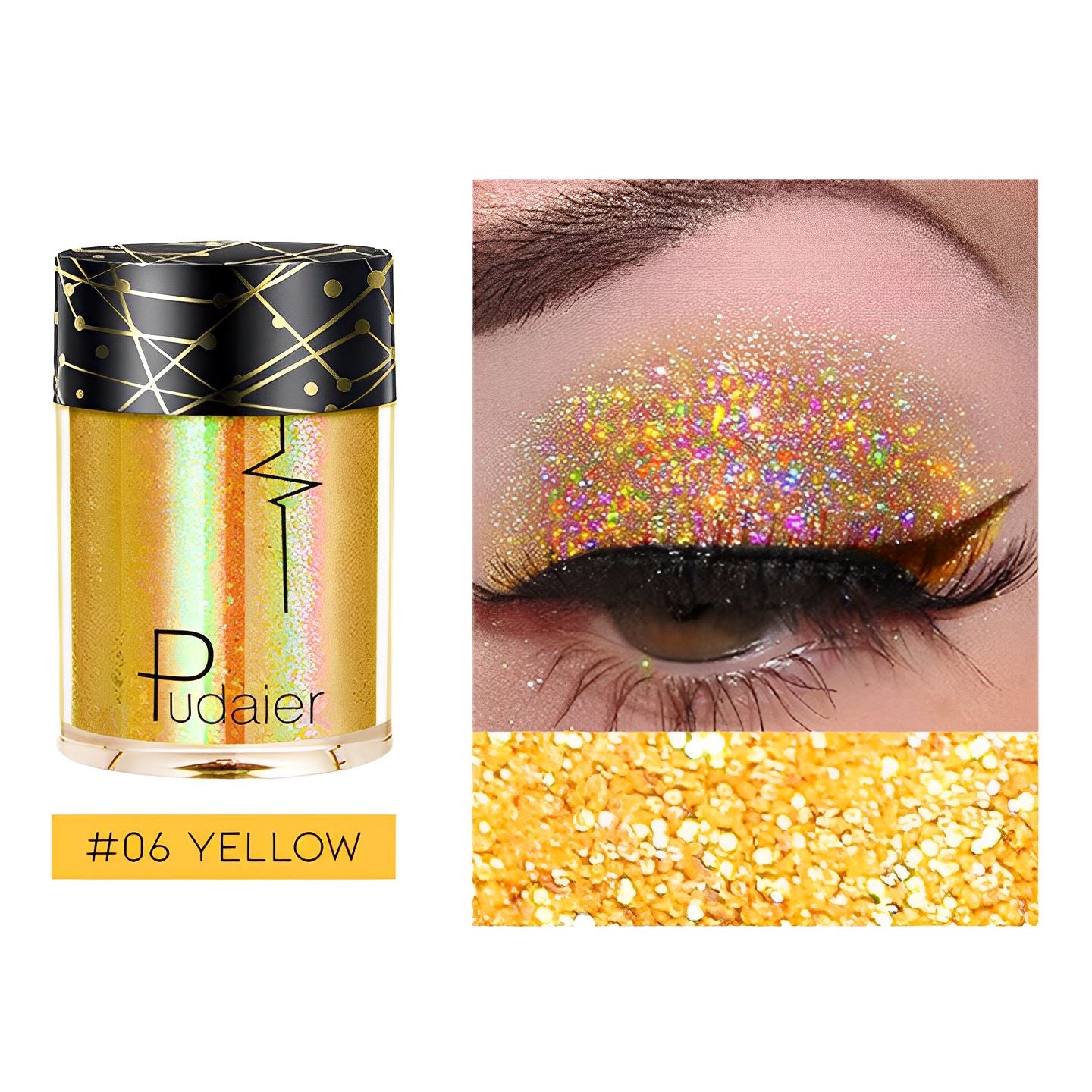 Single Shade High Shine Glitter Make-up Every Day And Night #06 Yellow 