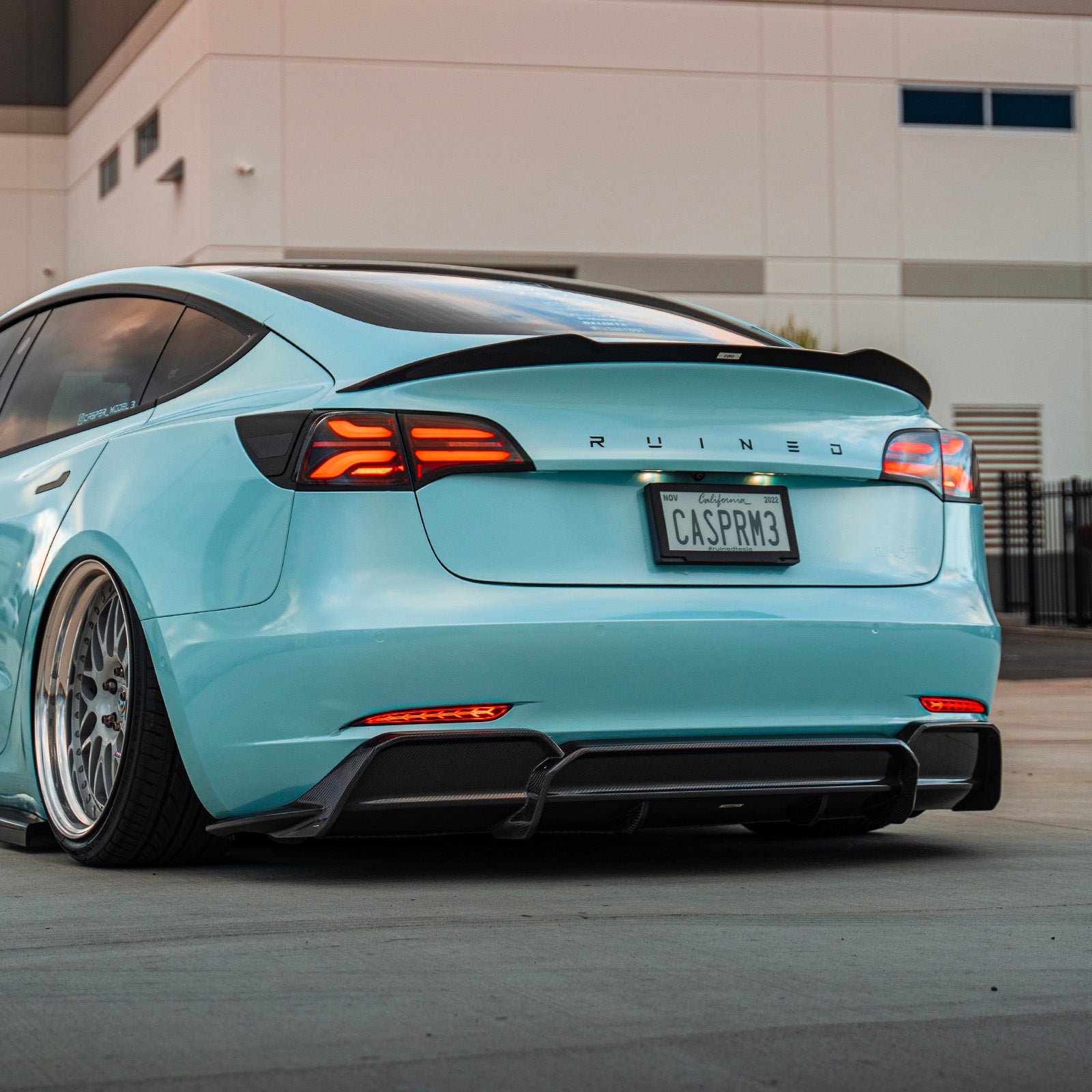 Tesla Model 3 Carbon Fiber Rear Diffuser V2 - ADRO