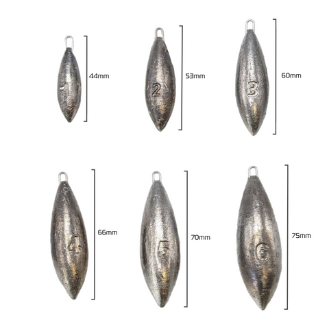 DISTANCE LEAD WEIGHTS SINKERS textured smooth Sea/Carp fishing