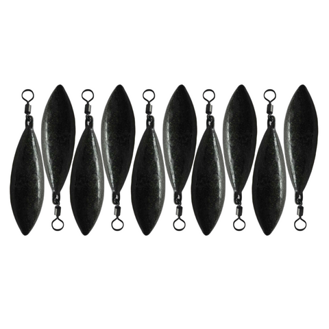 2 oz. INLINE FLAT LEAD WEIGHTS SINKERS textured Sea/Carp fishing