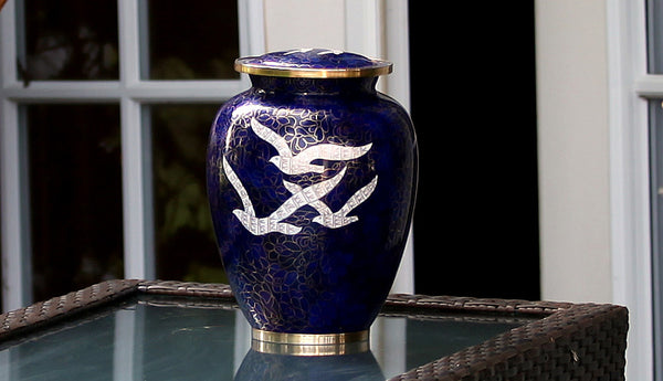 Going Home Cloisonne cremation urn for ashes