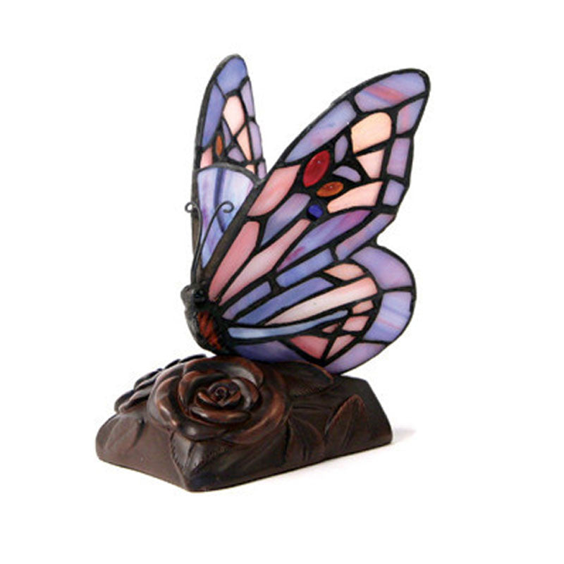 Purple Butterfly Cremation Keepsake Lamp