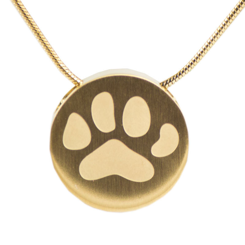 paw print cremation necklace