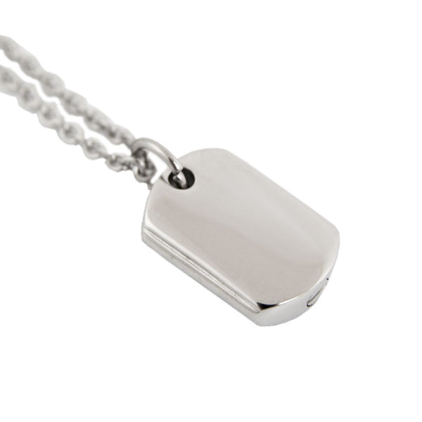 Dog Tag Cremation Pendant - Stainless Steel | OneWorld Memorials