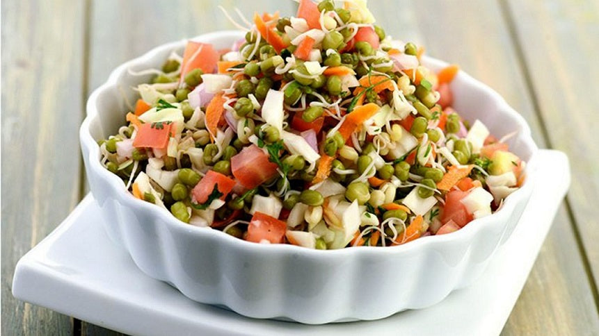 Sprouted mung bean salad