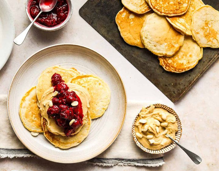 Oatmeal Milk Pancakes with Raspberry