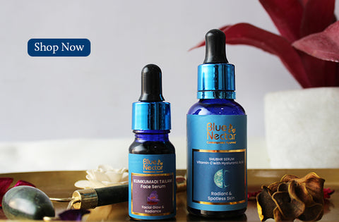 Blue Nectar Kumkumadi and Vitamin C face serum