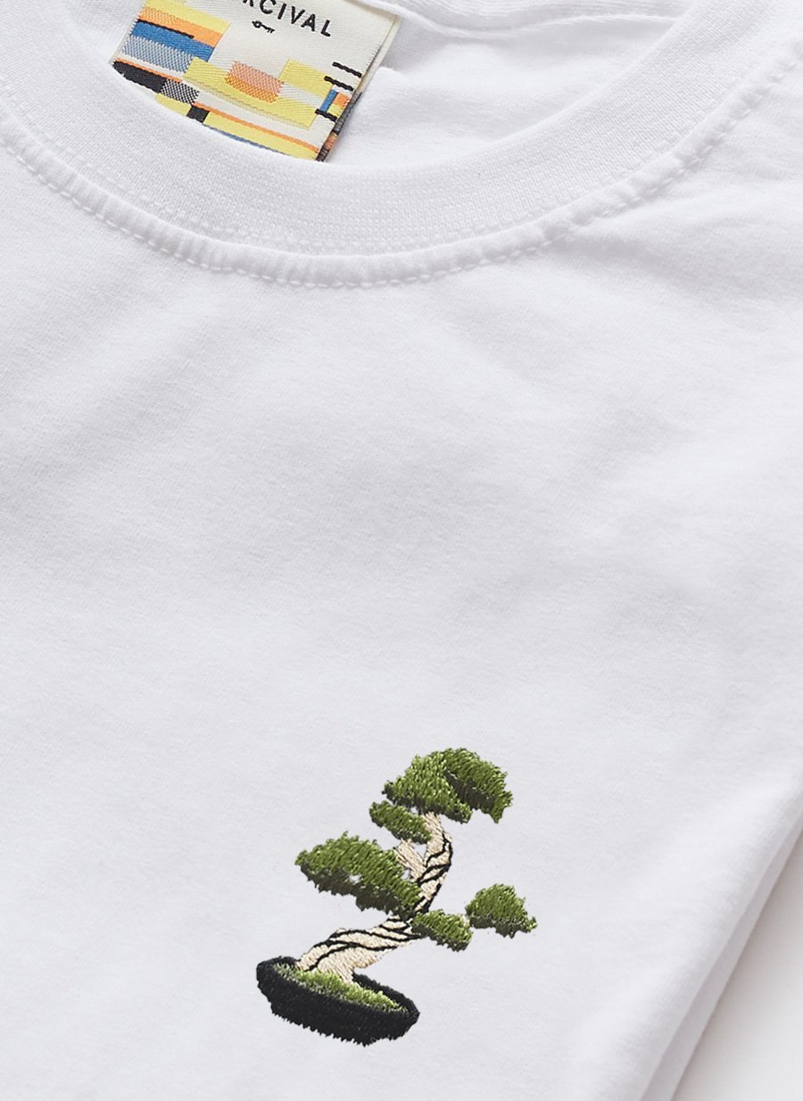 T Shirt Bonsai Tree White