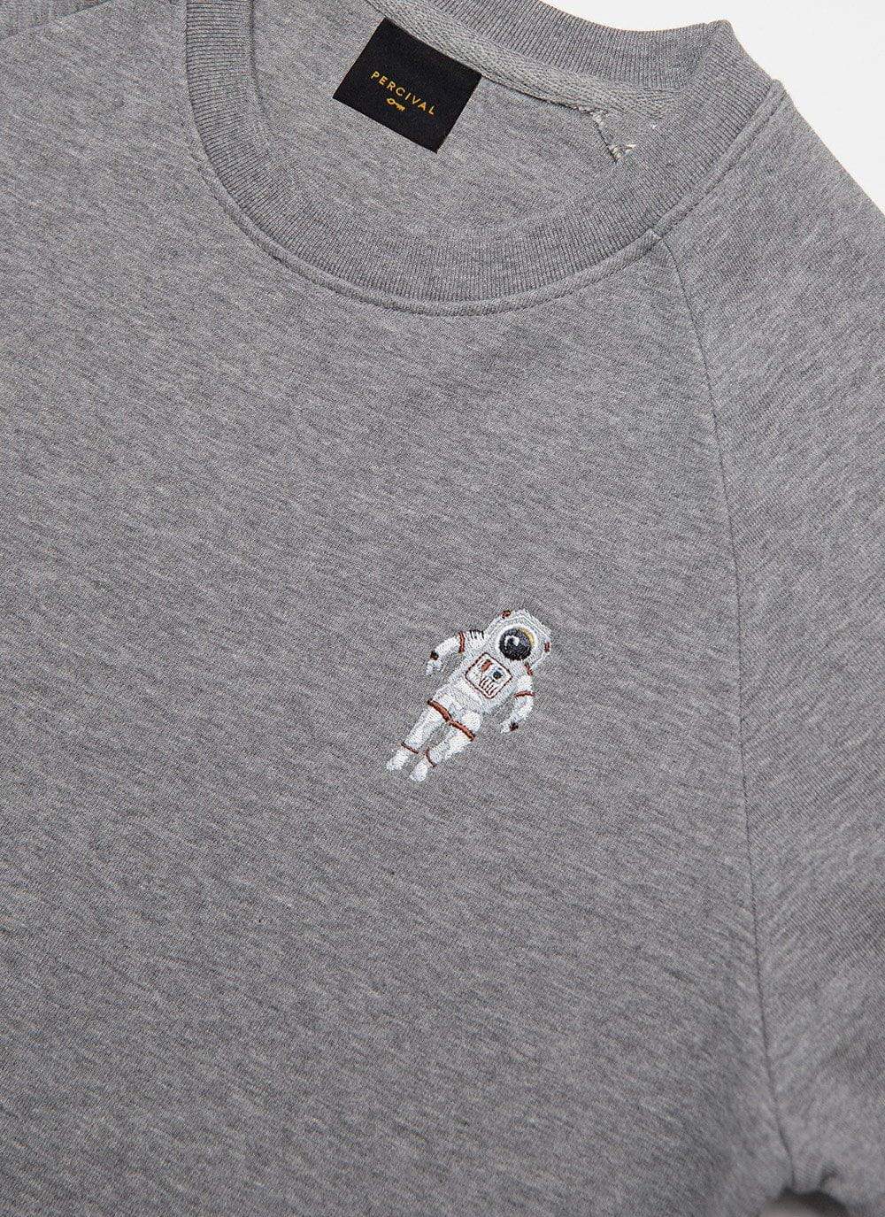 Sweatshirt Spaceman Embroidery Heather Grey