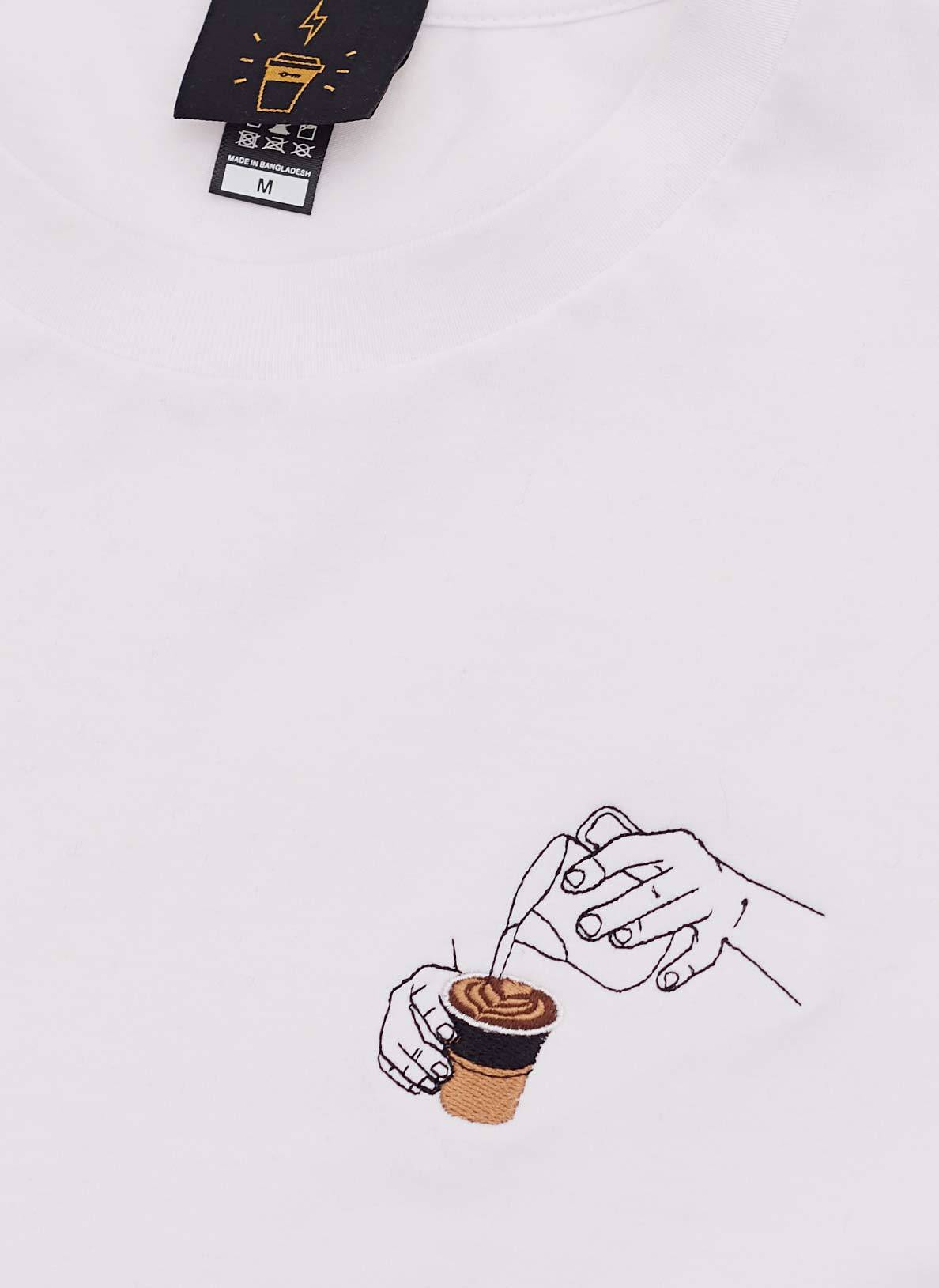 T Shirt Allpress X Percival Latte Art White