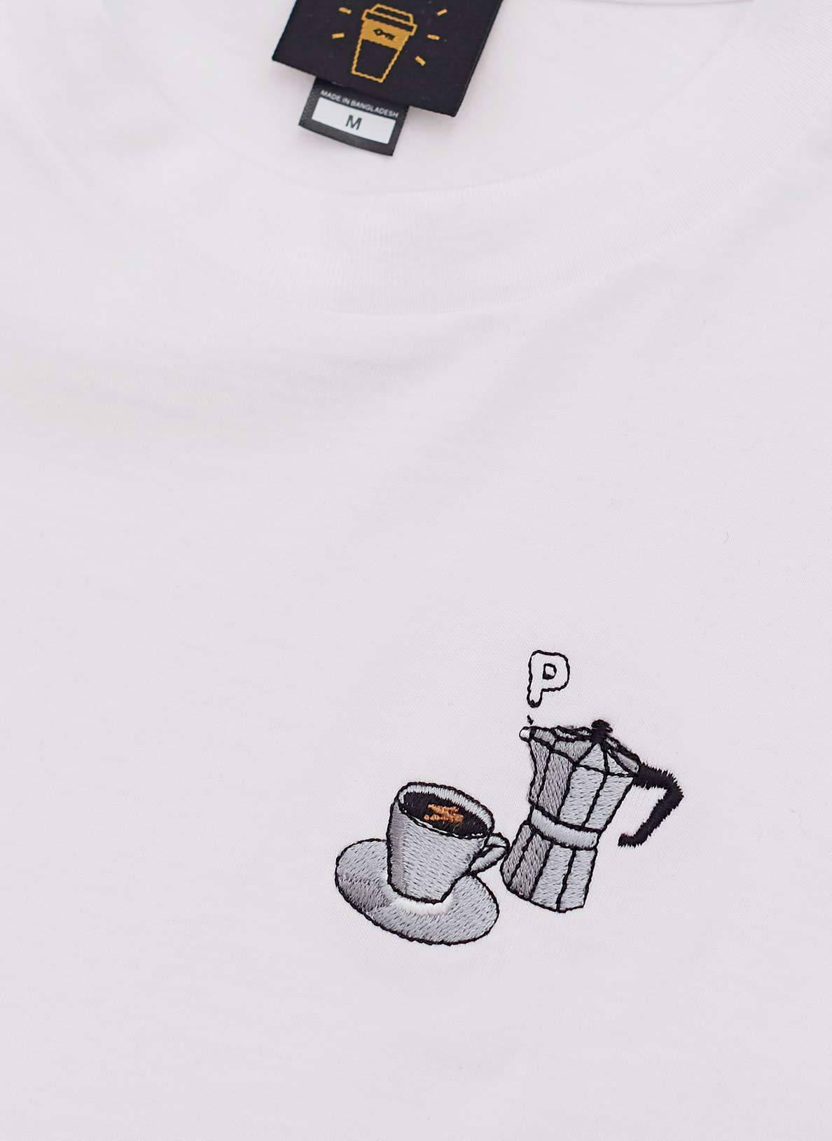 T Shirt Allpress X Percival Moka Pot White