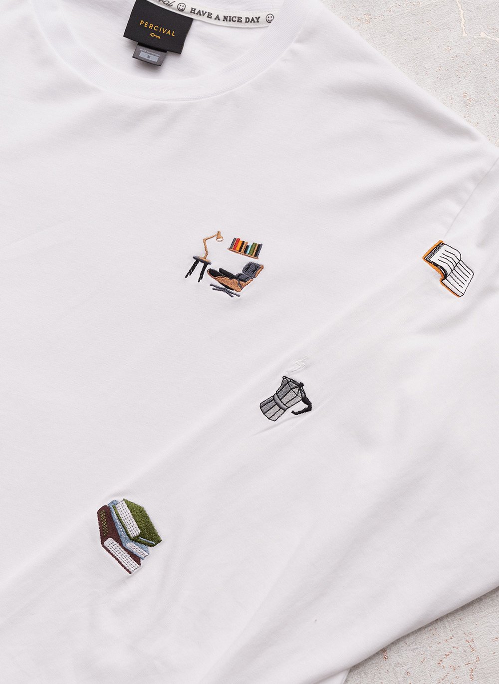 Long Sleeve T Shirt Reading Room White