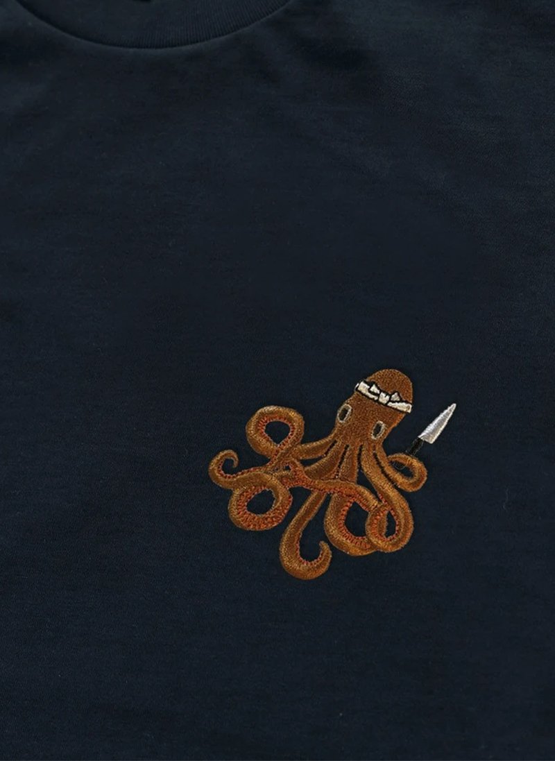 Long Sleeve T Shirt Itamae Octopus Navy