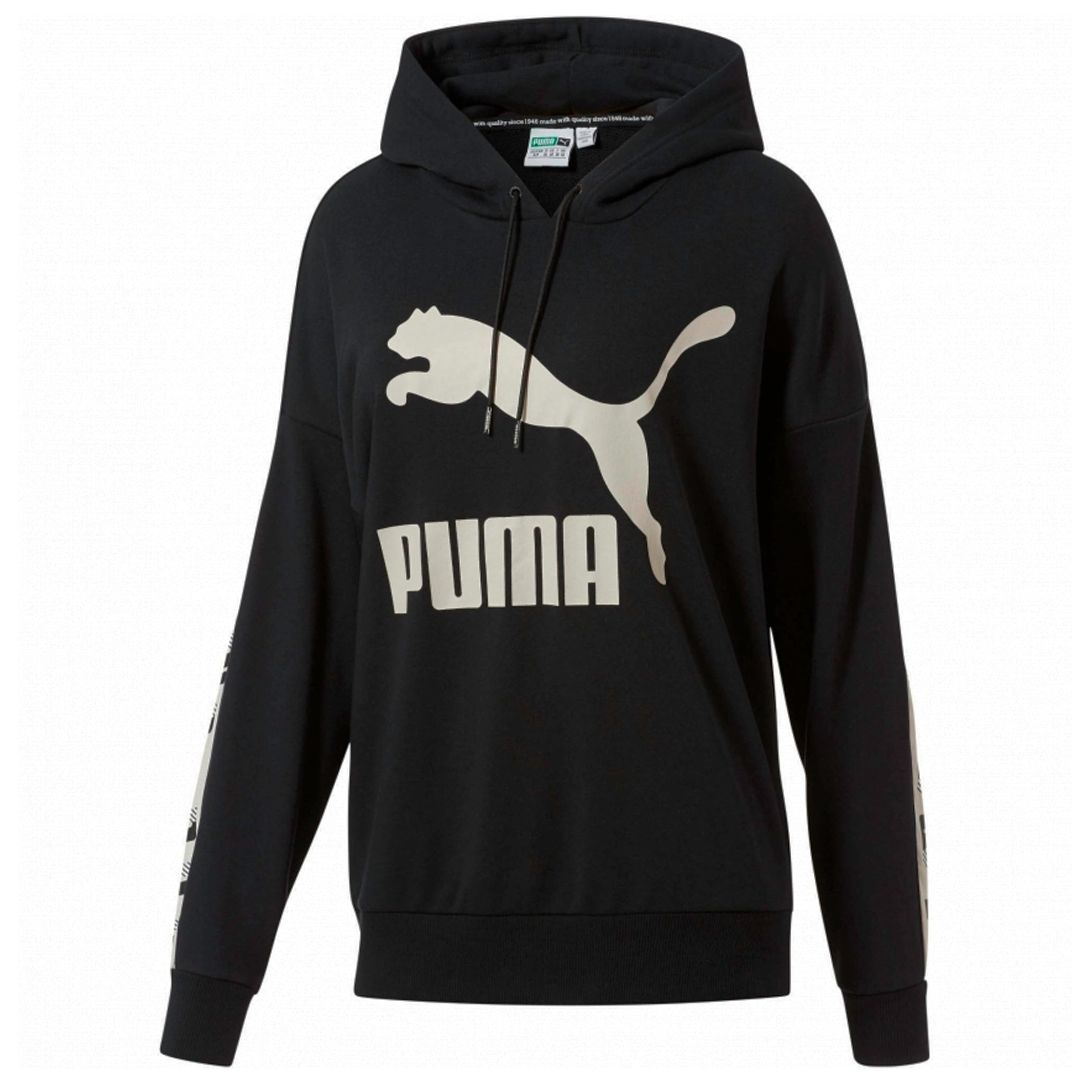 Puma Womens Revolt Hoodie Taped Logo Jumper Black 578339 01 – Sport It ...