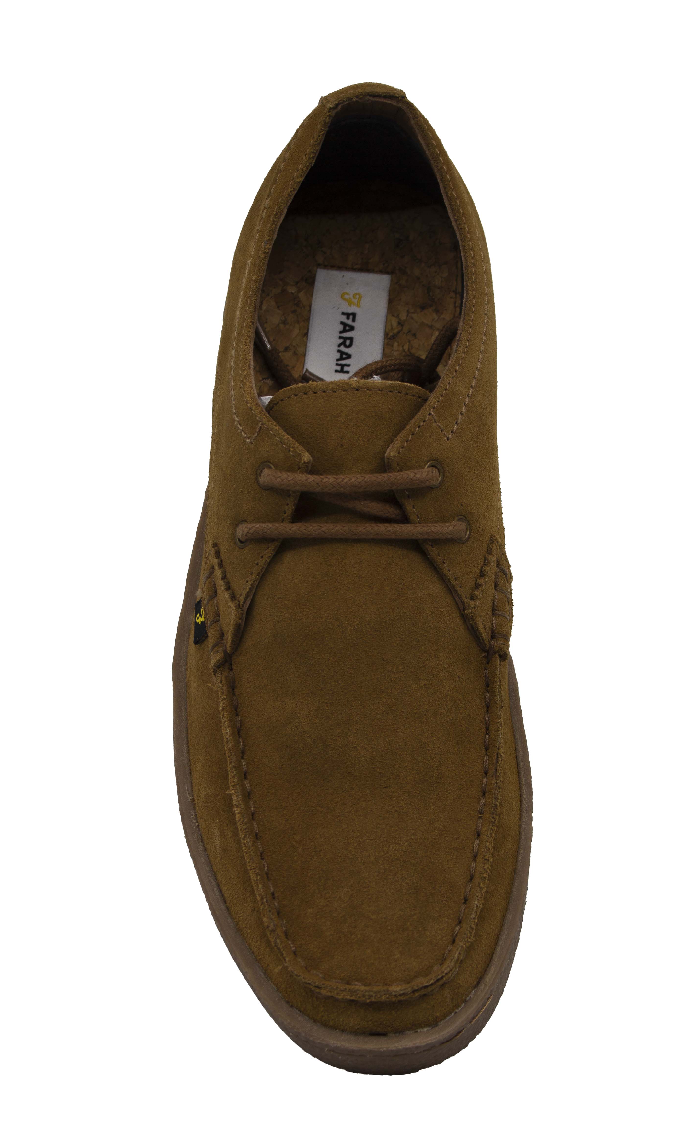 Farah Form Lo Brown Suede Leather Lace Up Mens Wallabee Shoes FAR0009 ...