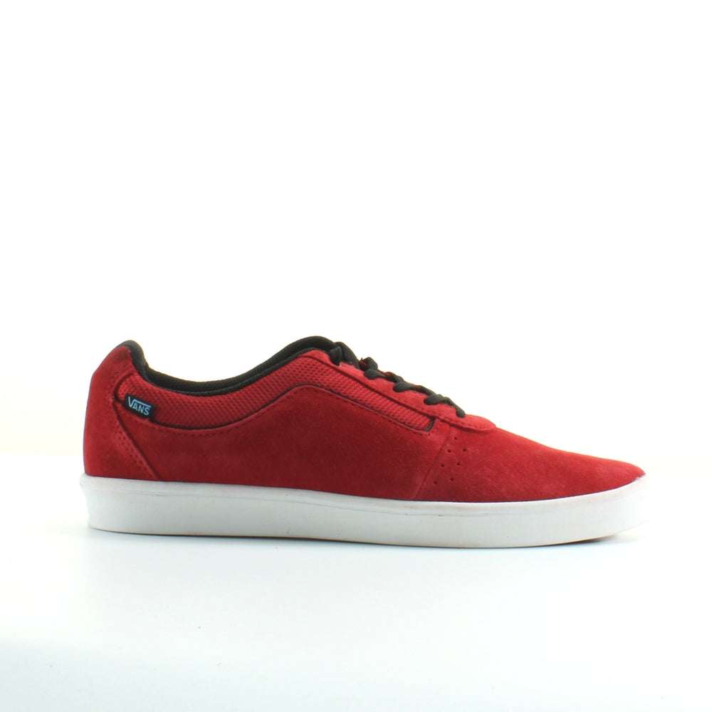 Vans LXVI Numeral Red Black Suede Leather Lace Up Unisex Trainers SEMY25
