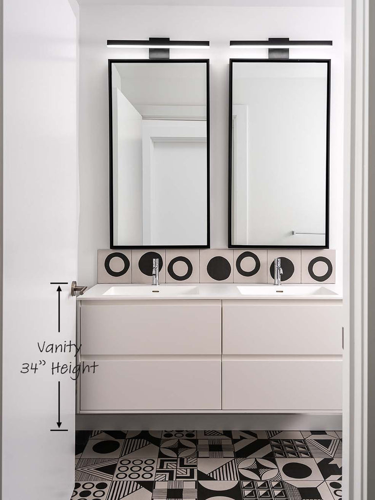 wall mounted vanity height dimension