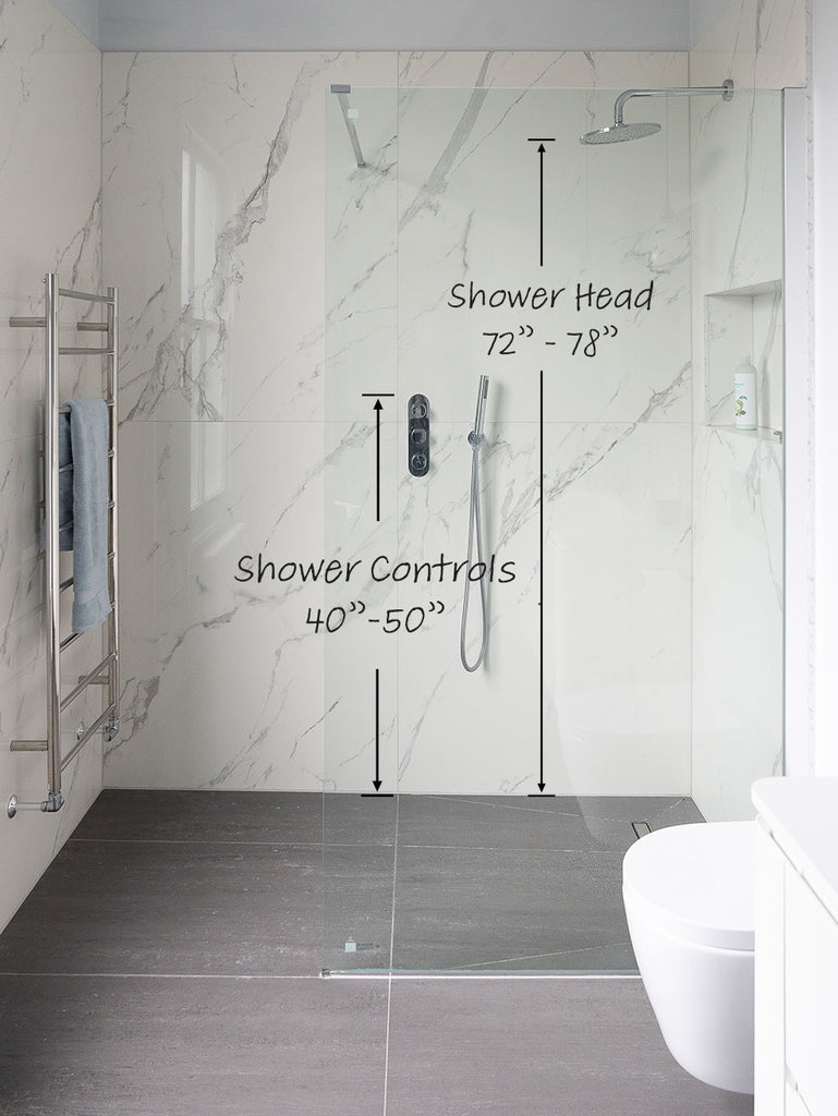 shower mixer and shower head height dimension