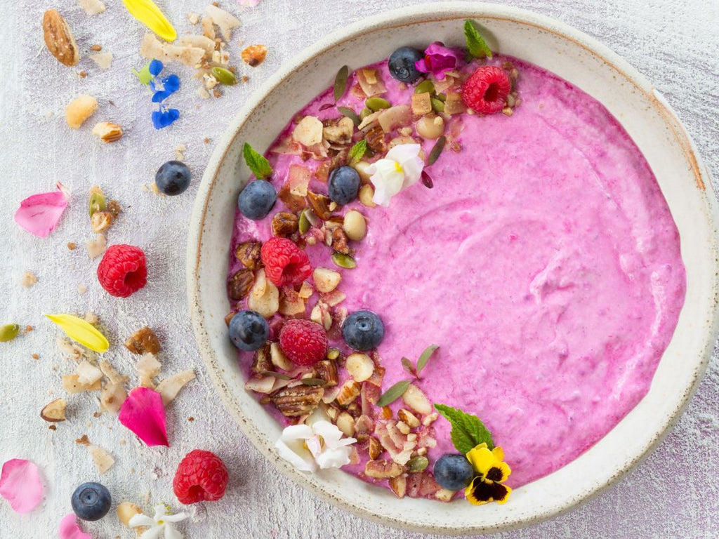 Pink Powerfood Breakfast Bowl Keto Recipe with Brookfarm