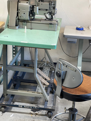 Upcycled stool crafted from vintage 1980s North Face camp chair  