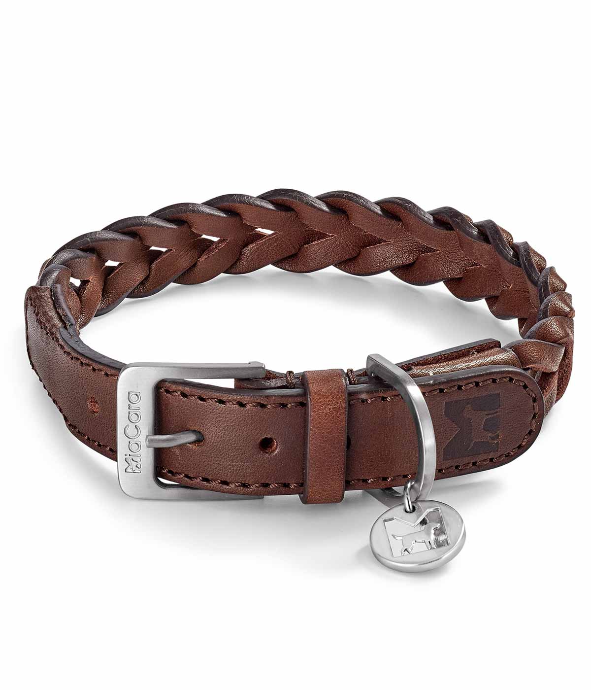 Image of MiaCara Bergamo Dog Collar Brown / ML