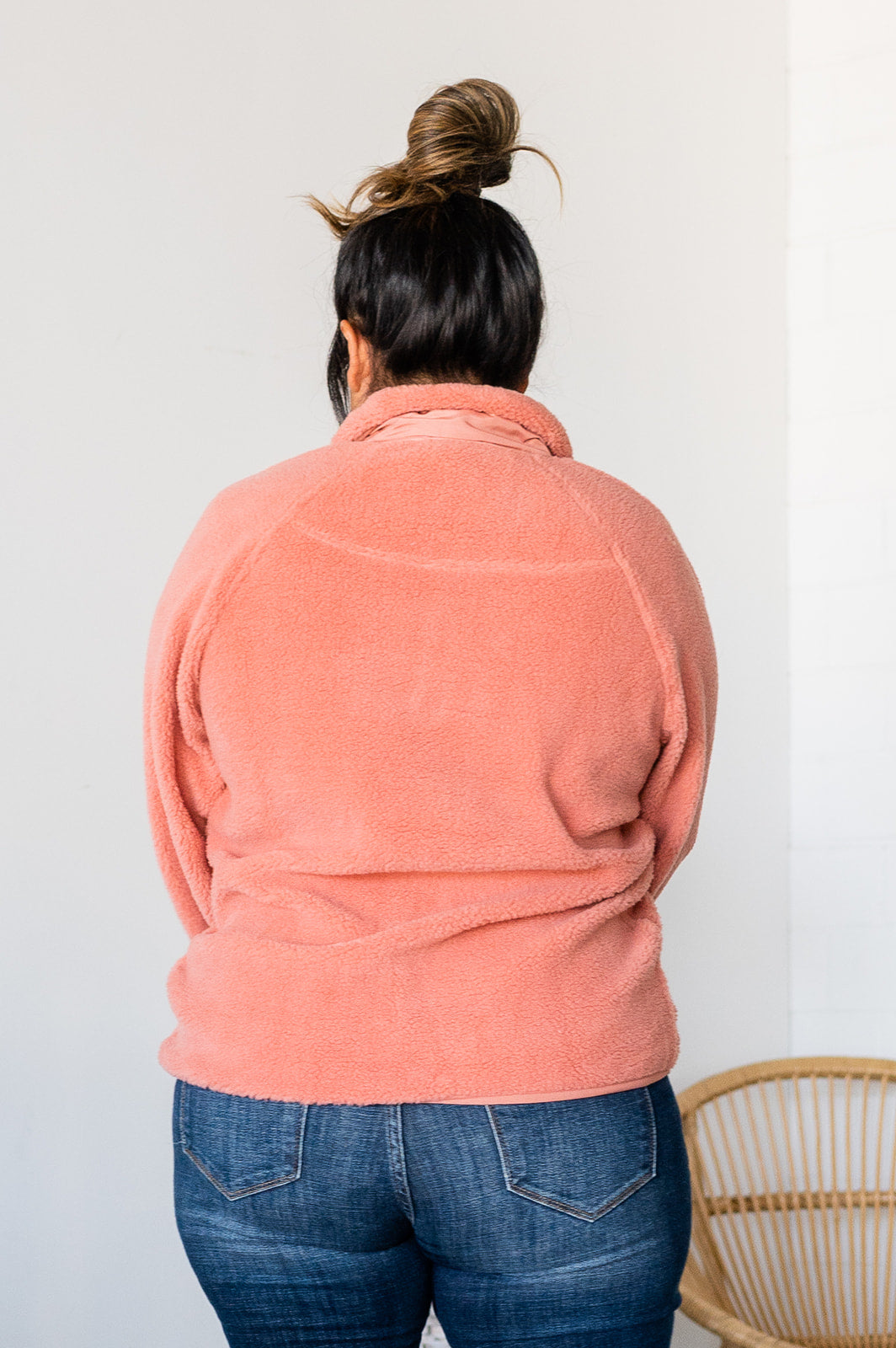 Cuddle Up Sherpa Pullover - Coral