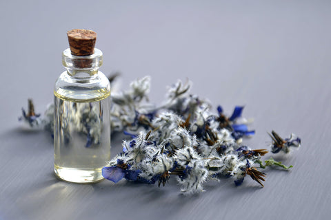 a perfume oil with fresh lavender