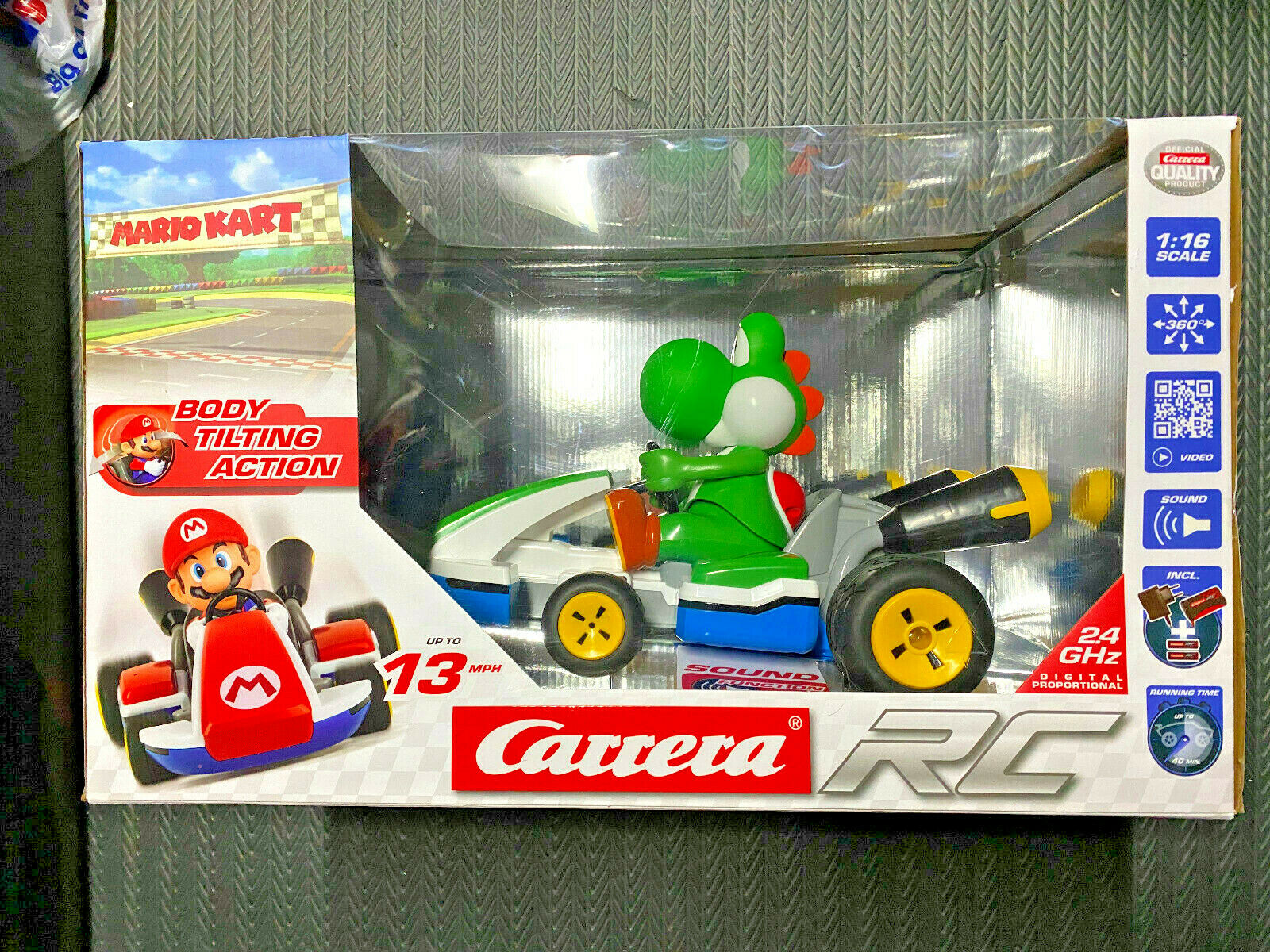 Carrera RC Mario Kart 1:16  Yoshi RARE and VHTF NIP RC CAR – Cars N  Cards