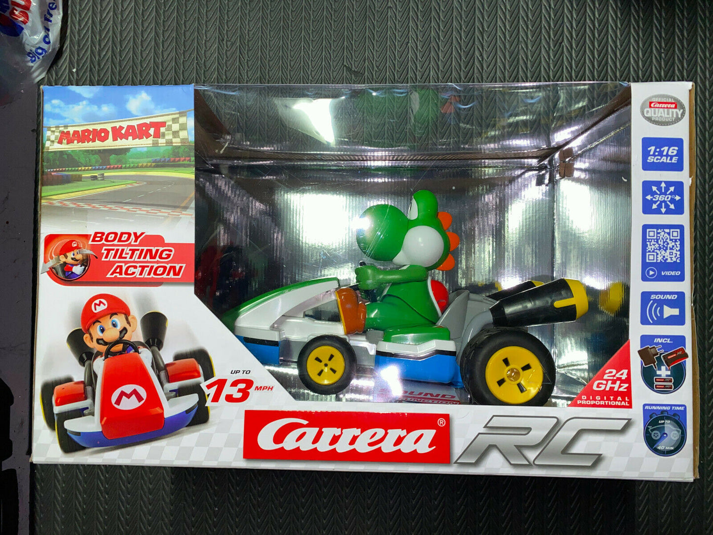 Carrera RC Mario Kart 1:16  Yoshi RARE and VHTF NIP RC CAR – Cars N  Cards