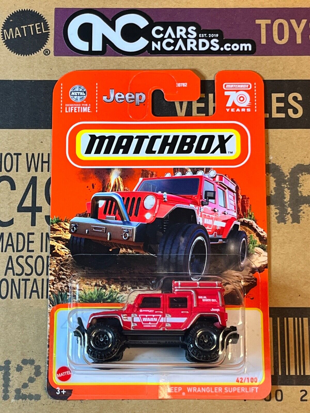 2023 Matchbox Jeep Wrangler Superlift Warn 42/100 NIP – Cars N Cards