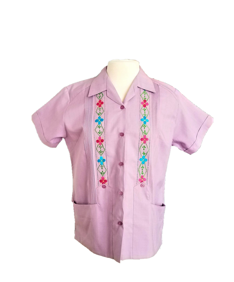 Women's Embroidered Mexican Guayabera Shirt – Rosies Market Y Mas