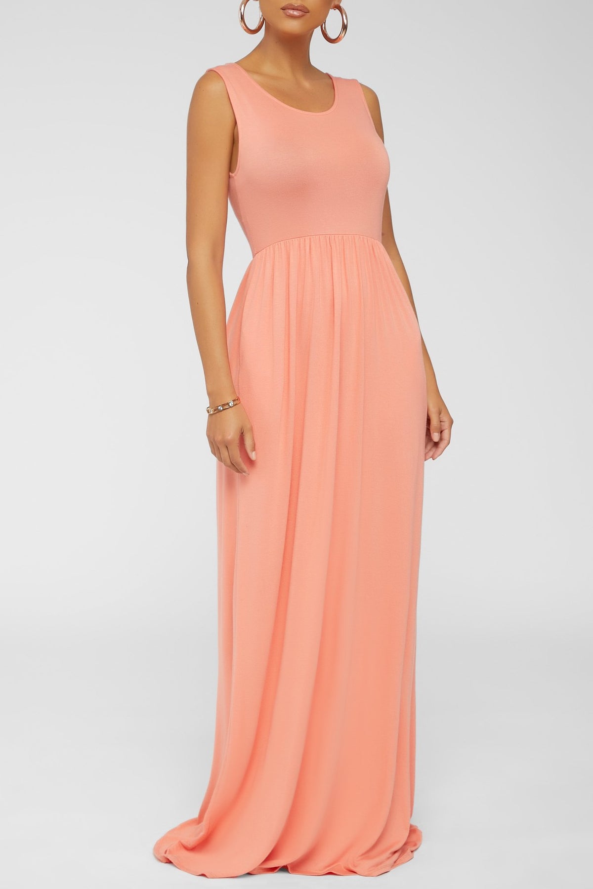 light coral maxi dress