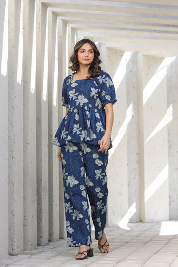 Johri Tunic Coord Set - Indigo