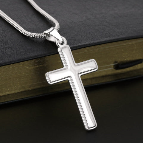 Cross Necklace for Grandpa | Custom Heart Design