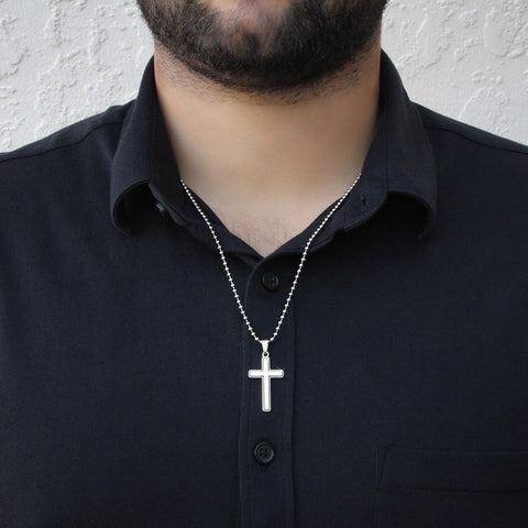 Husband Personalized Cross Necklace | Custom Heart Design
