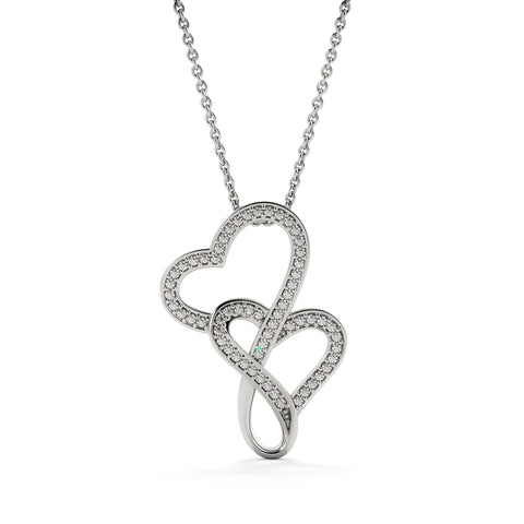 Double Heart Necklace for Mother in Law | Custom Heart Design