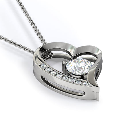 Sentimental Heart Necklace for Grandmother, Silver Heart Necklace, Open Heart Necklace for Grandmother | Custom Heart Design