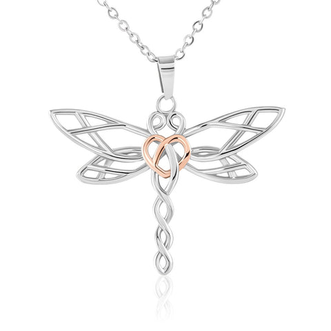 Dragon Fly Necklace for Daughter | Custom Heart Design