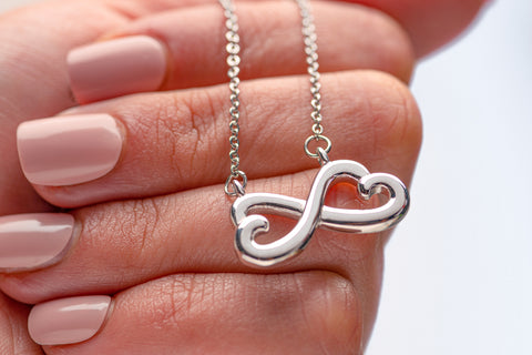 Infinity Hearts Necklace for Daughter, From Dad | Custom Heart Design