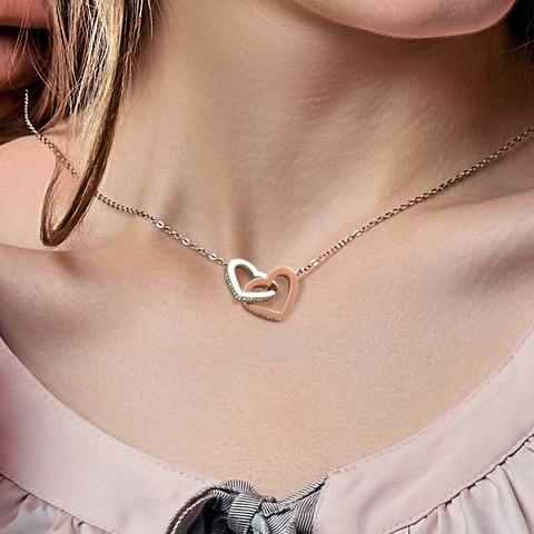 Interlocking Hearts Necklace for Girlfriend | Custom Heart Design