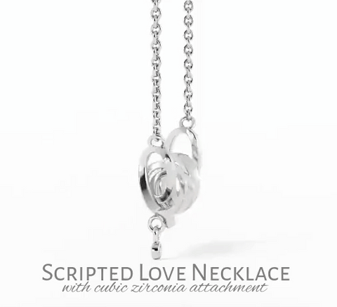 Scripted Love Necklace for Sister | Custom Heart Design