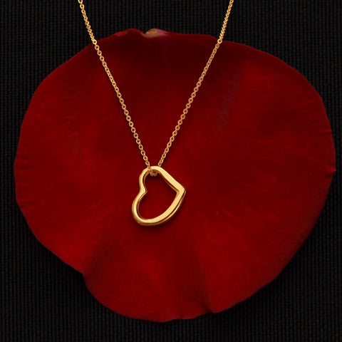 Delicate Gold Heart Necklace for Girlfriend | Custom Heart Design