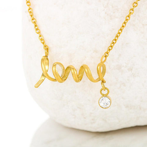 Scripted love necklace for Granddaughter | Custom Heart Design