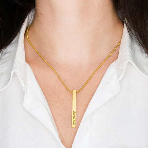 Remembrance Vertical Stick Necklace | Custom Heart Design
