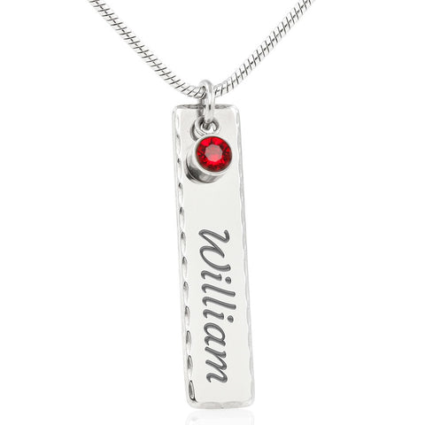Birthstone Name Necklace |  Custom Heart Design
