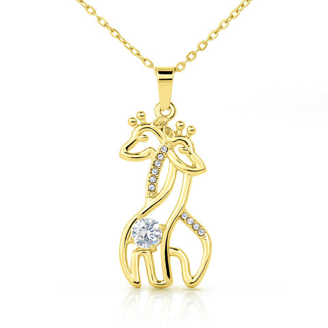 Giraffe Necklace for Grandma | Custom Heart Design