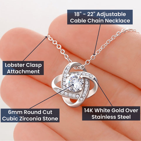 Surprise your Boyfriend’s Mom with this gorgeous Love Knot Necklace | Custom Heart Design